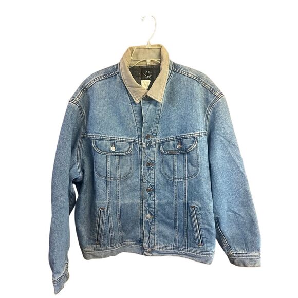 Vintage Lee Dungarees Riveted Blanket Lined Denim  Trucker Jacket Sz XL - Picture 1 of 7